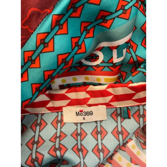 Me 369 Women's Size Small Gwen Belted Dragon Midi Dress Button Down Long Sleeve - Picture 7 of 7